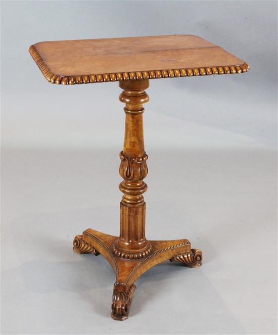 Attributed to Gillows. A William IV birds eye maple occasional table, W.1ft 10in D.1ft 6in. H.2ft 5in.